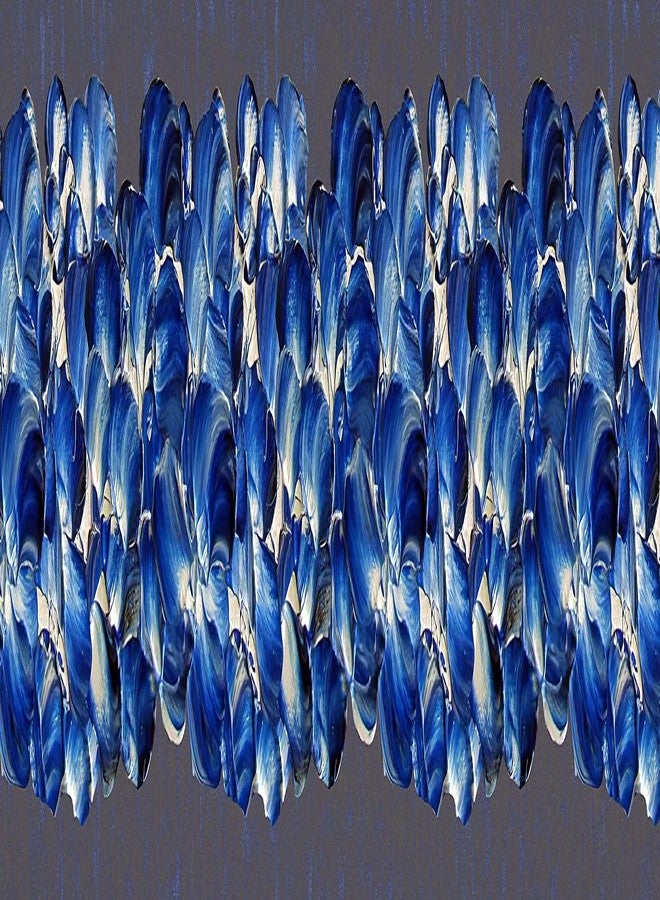 WallDesign White Blue Bouquet Flowers Painted Adhesive Wall Border - 5.25 inch Width by 5 ft Length, Vinyl - Image 1